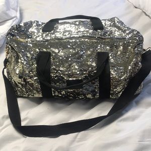 pink sequin duffle bag